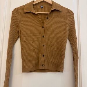 Uniqlo Women's Brown Ribbed Cardigan